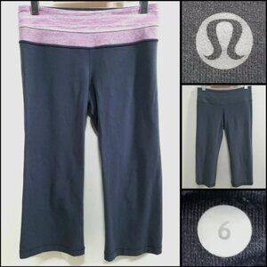 Lululemon Groove Crop Leggings 6 Small Reversible Woman's Wee Pants Capri Stripe